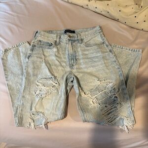 Aeropostale Blue Relaxed Jeans with Distressed Details
